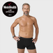 Middle-aged man models NEW TENA Men Protective Boxers, showcasing their sleek fit and emphasizing comfort and incontinence protection, endorsed by “Men’s Health Lab Approved 2025” badge.