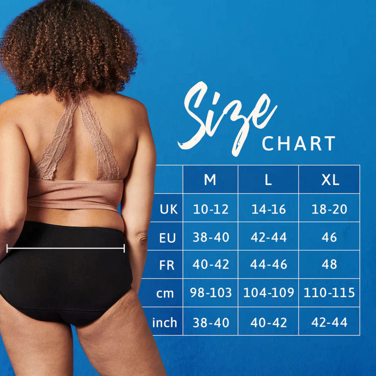 TENA Washable Soft Cotton Underwear | 3-Pack shown on a model, highlighting the high-cut design and soft, breathable material ideal for light incontinence protection.