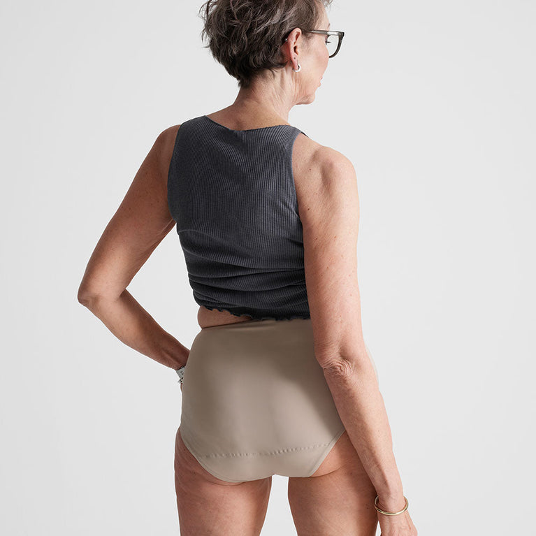 Silhouette Classic Washable Underwear Light Incontinence, modeled by a woman, showcasing its sleek design and discreet, protective features for everyday comfort and confidence.