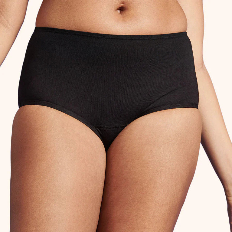 TENA Washable Soft Cotton Underwear | 3-Pack close-up showing high-cut style and soft, breathable fabric, designed for comfort and protection against light leaks.