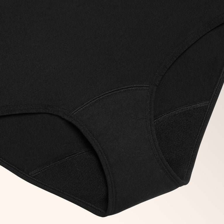 Close-up of TENA Washable Soft Cotton Underwear | 3-Pack, featuring a classic high-cut style with a soft, stretchy waistband for comfort and coverage.